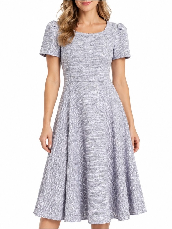 Calvin Klein Dresses & Skirts - Calvin Klein Lavender Tweed Fit & Flare Midi Dress Women’s Size 12